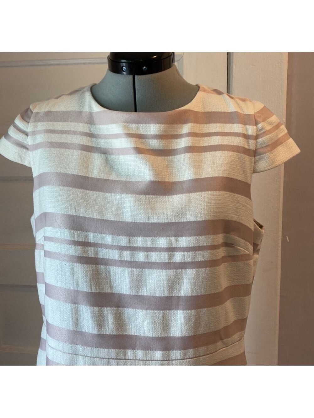 J. Crew Cap Sleeve Striped Dress, Size 12 - Picture 6 of 16